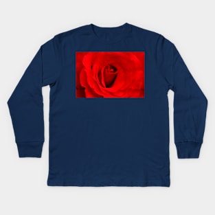 Floral study in red Kids Long Sleeve T-Shirt